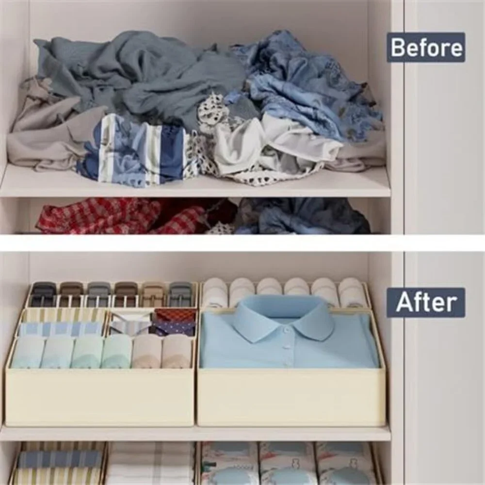 Drawer Organizer Clothes Storage Bins 18 Pack Closet Dresser Sock Underwear